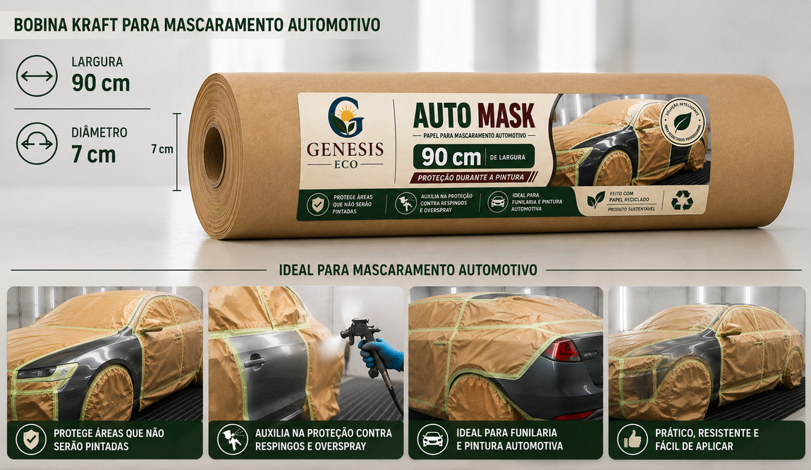 Auto Mask — bobina kraft para mascaramento automotivo
