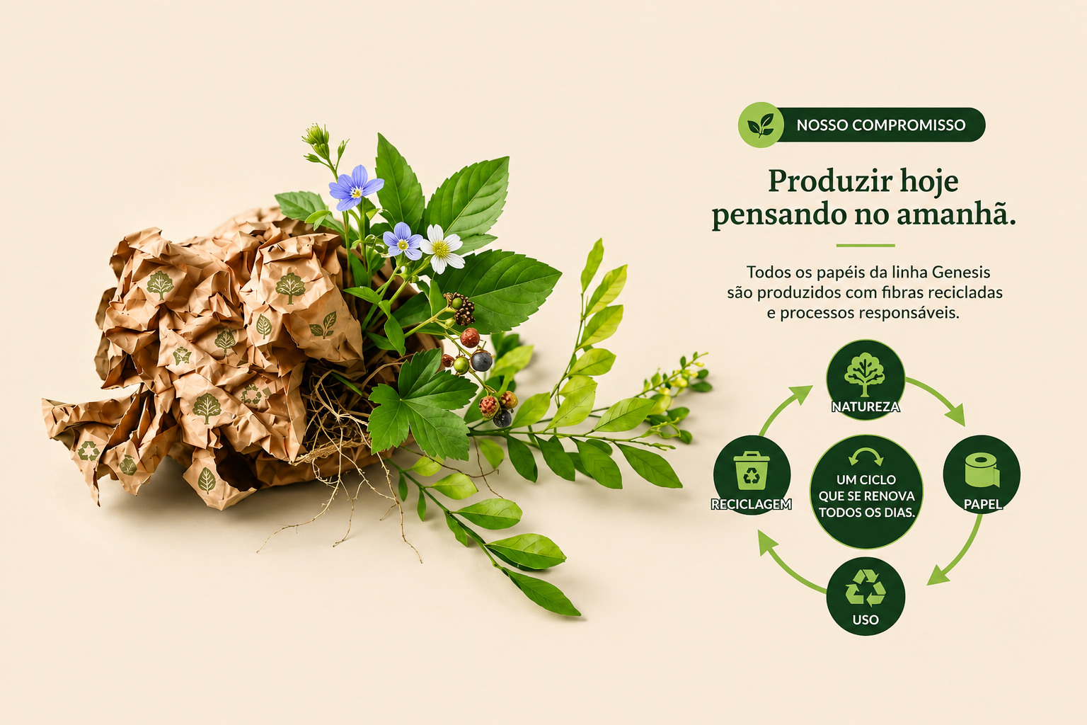 Indústria sustentável em meio à vegetação